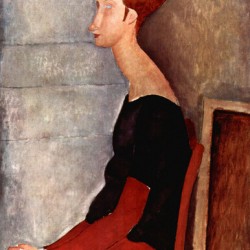 Modigliani - Portrait of Jeanne Hebuterne in dark clothes
